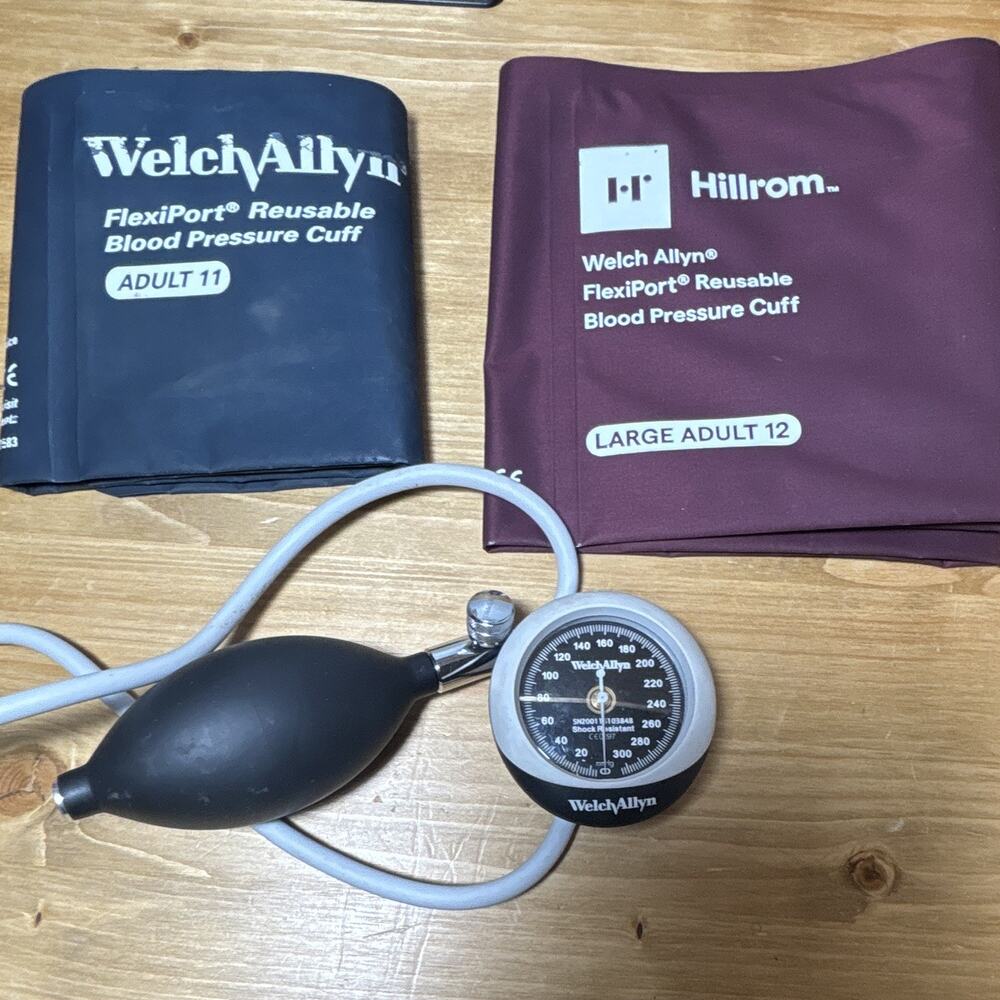 Welch Allyn FlexiPort BP Cuffs Adult & Large Adult w/ Gauge Bulb